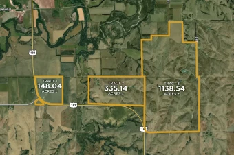 Harlan Co NE & Phillips Co KS 1621.72 +/- Acres in 3 tracts