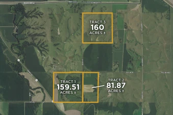 Buffalo Co, NE 401.38± acres offered in 3 tracts