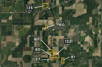 West Carroll Parish LA 625± Acres In 7 Tracts