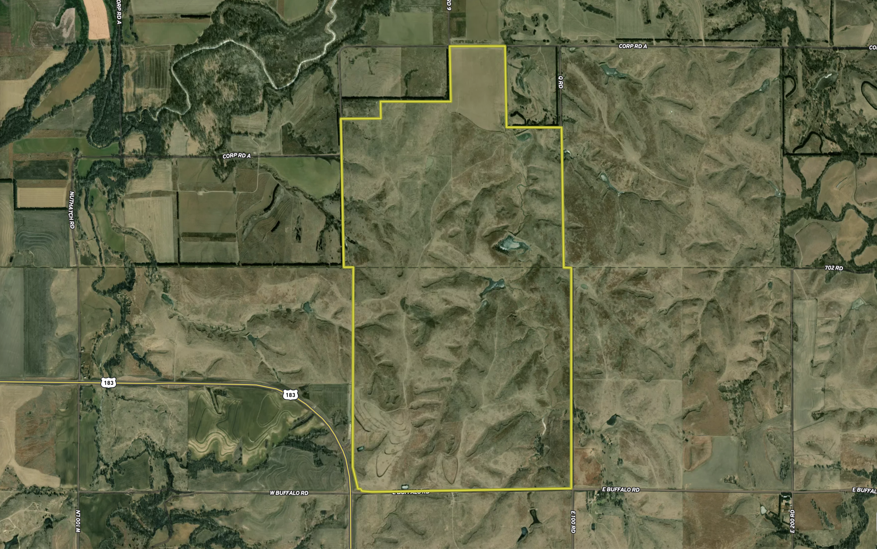 Tract 3. 641.4 +/- Acres in KS & 497.14 +/- Acres in NE - 